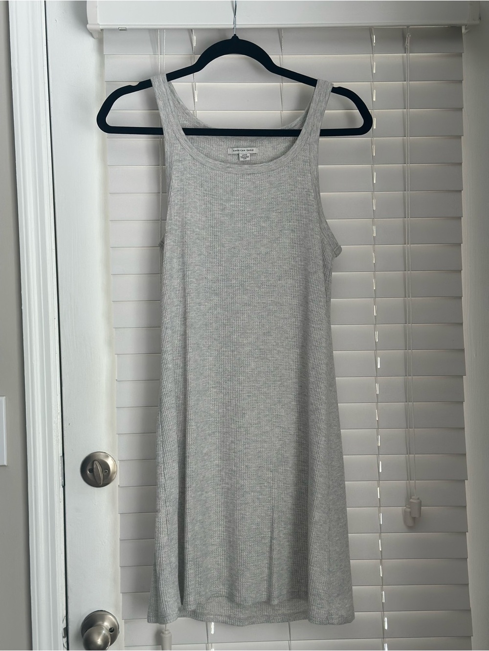 American Eagle Outfitters Light Gray Ribbed Tank Dress